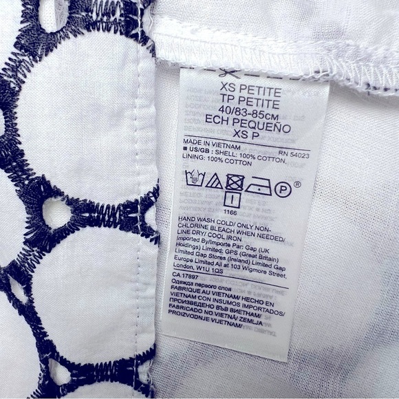 Banana Republic Eyelet Bow-back Tank Top Black White XS Petite - Picture 7 of 9